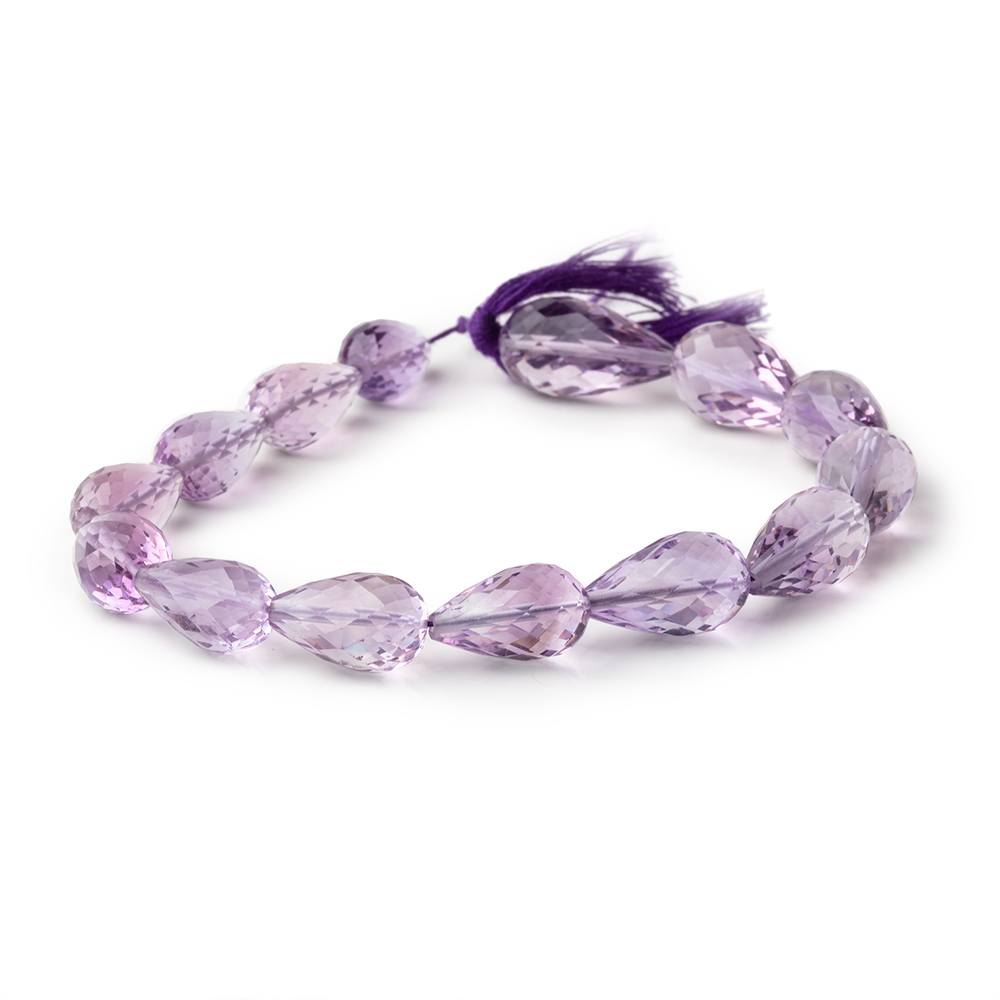 12x7-19x10mm Pink Amethyst Faceted Tear Drop Beads 8 inch 14 pieces