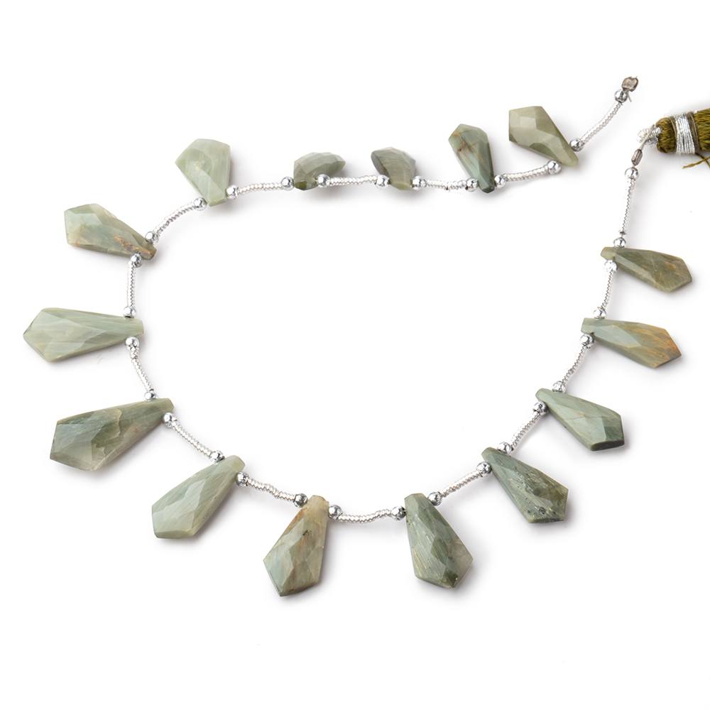 12x7-21x10mm Cat's Eye Quartz Faceted Shield Beads 8 inch 15 pieces