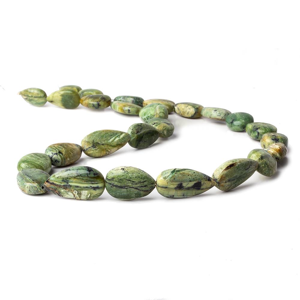 12x8-21x12mm Green Opal straight drill pain pear beads 18.5 inch 27 pieces