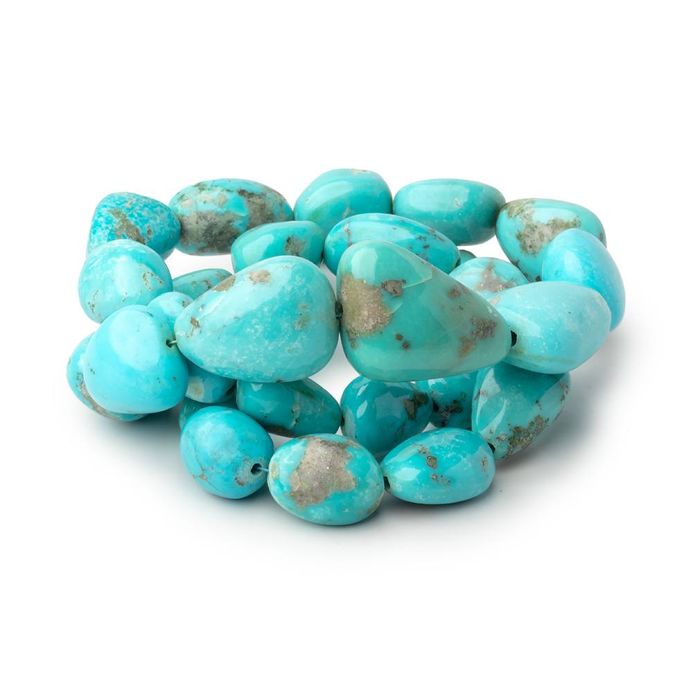 12x8-22x16mm Sleeping Beauty Turquoise Plain Nuggets 18 inch 32 Beads AAA