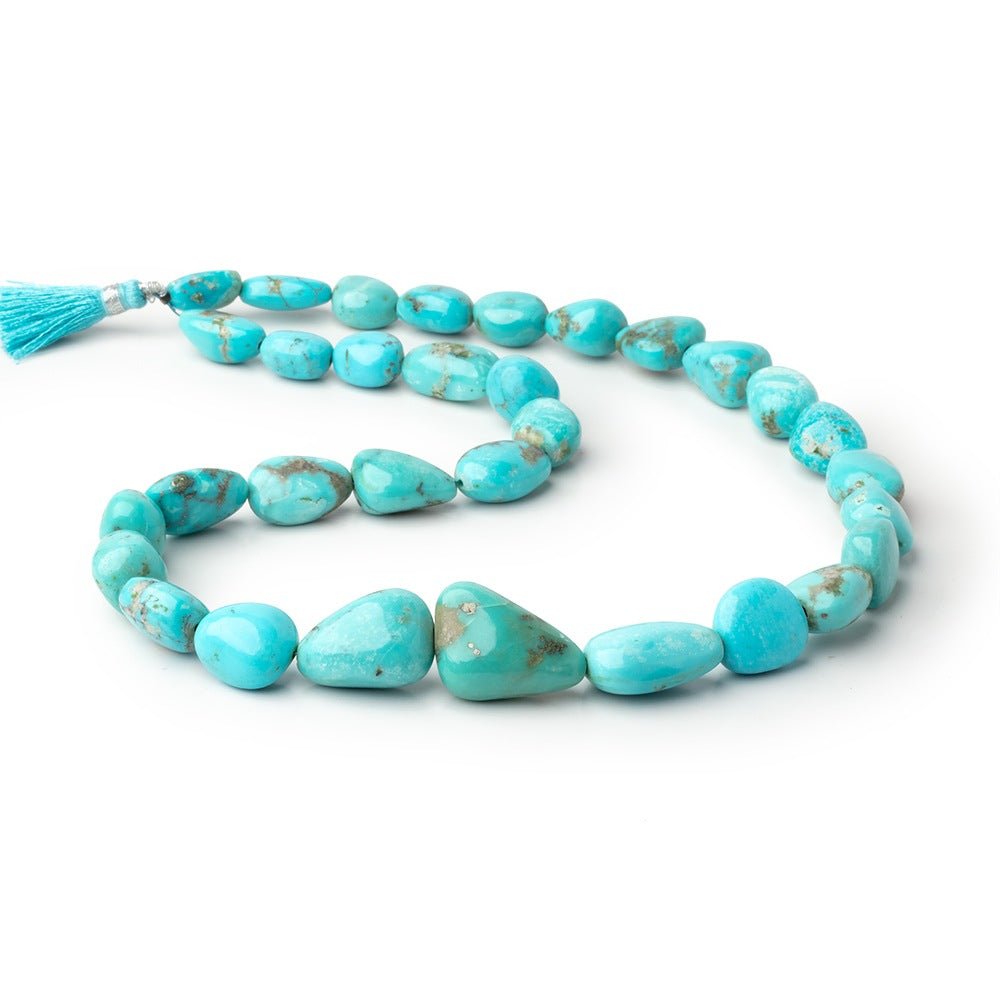 12x8-22x16mm Sleeping Beauty Turquoise Plain Nuggets 18 inch 32 Beads AAA