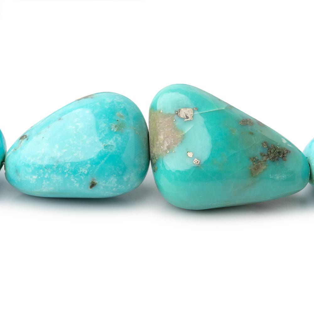 12x8-22x16mm Sleeping Beauty Turquoise Plain Nuggets 18 inch 32 Beads AAA