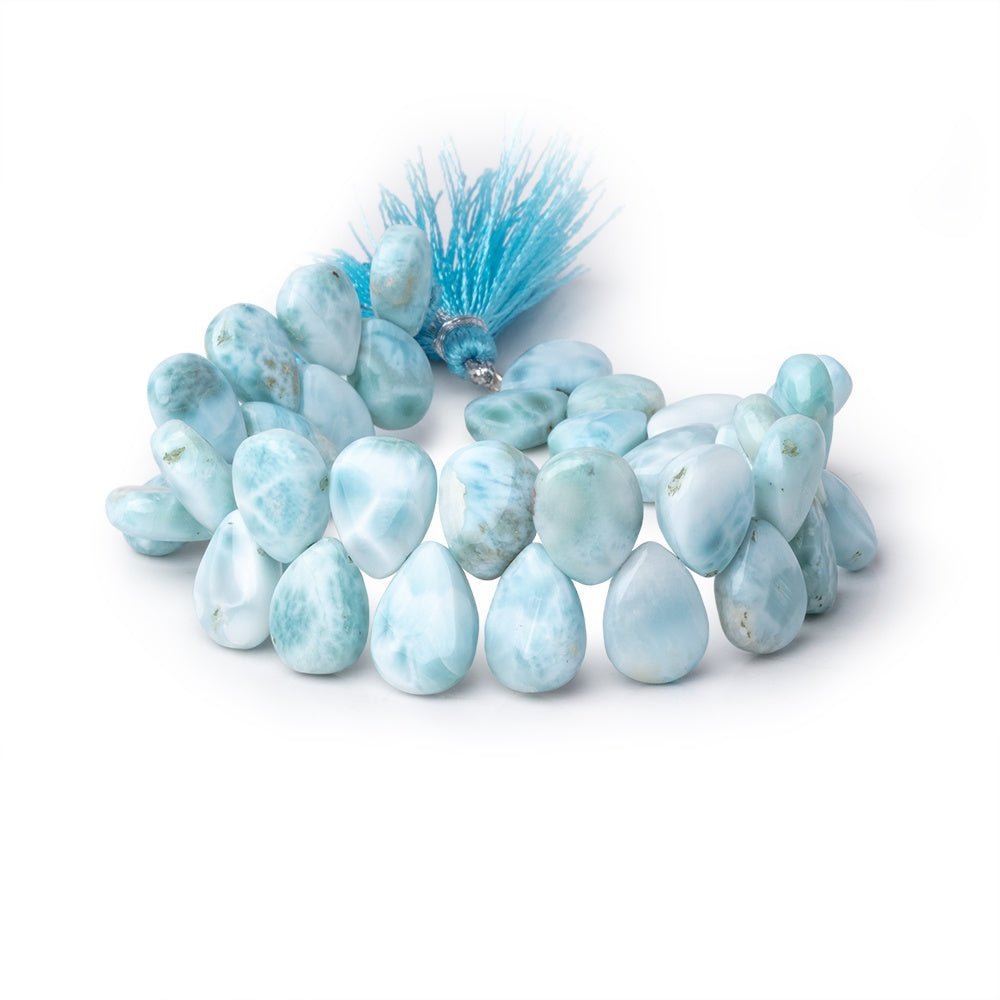 12x9-14x11mm Larimar Plain Pear Beads 7.5 inch 37 pieces AA