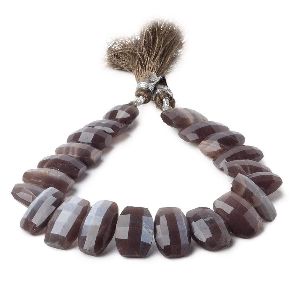 12x9-15x10mm Chocolate Moonstone Side Drill Cushion Beads 8 inch 21 pcs