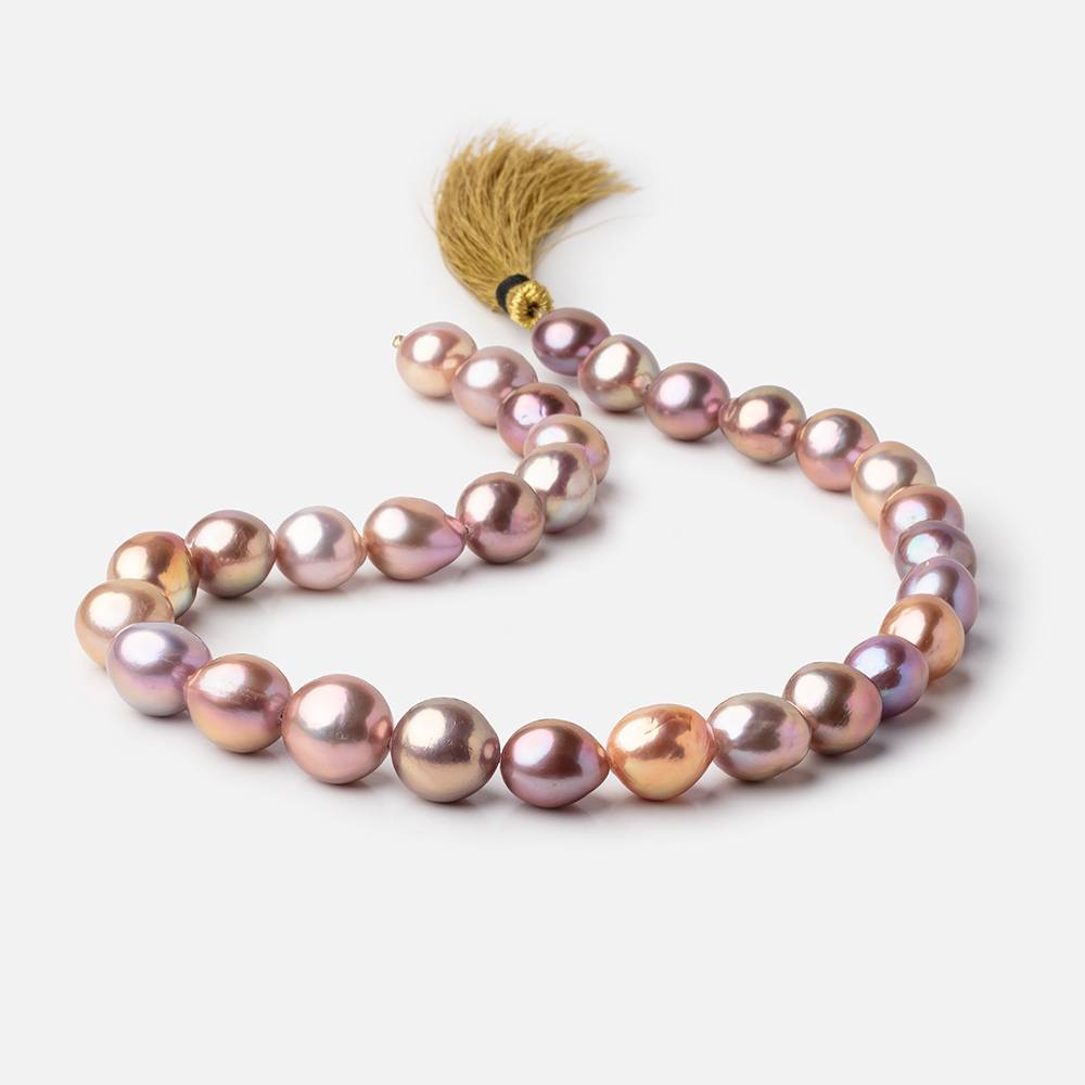 13-15.5mm Tri-Color Baroque Freshwater Pearls 16 inch 30 pieces AAA
