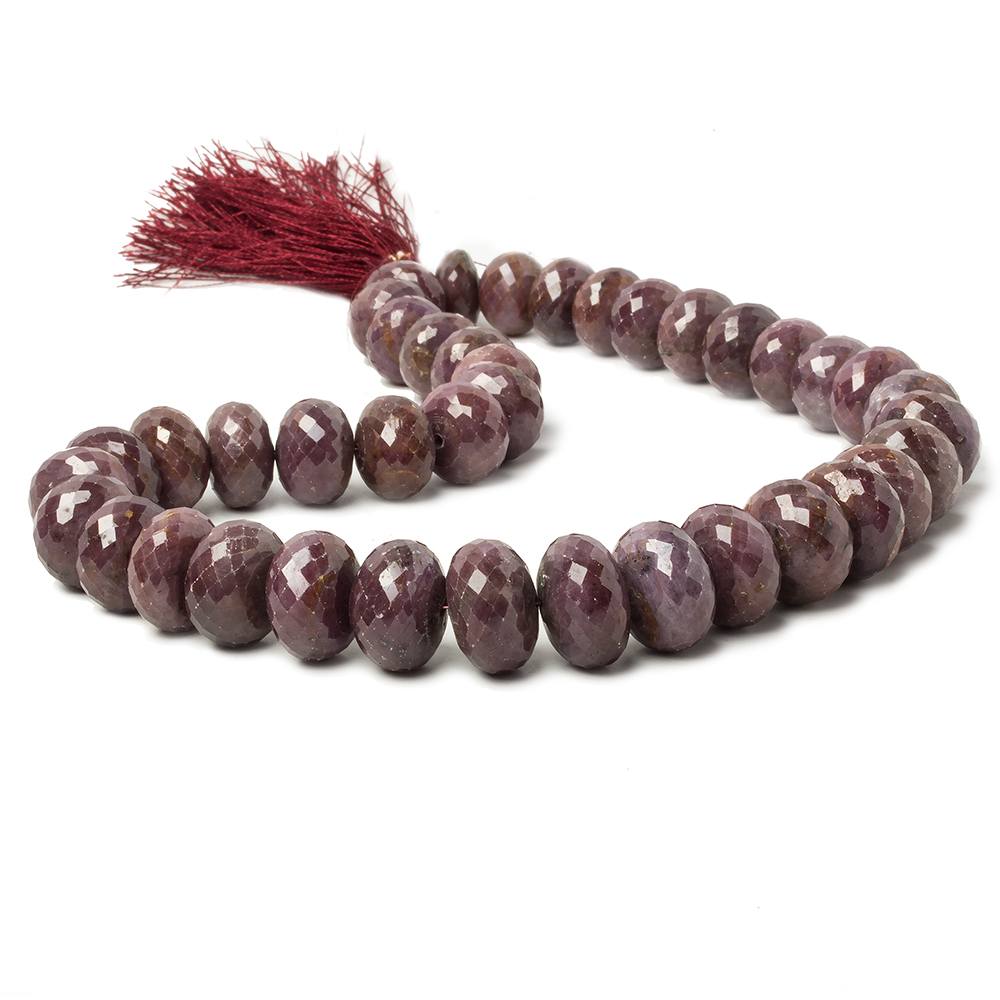 12-21mm Ruby faceted rondelle beads 16 inch 34 pieces