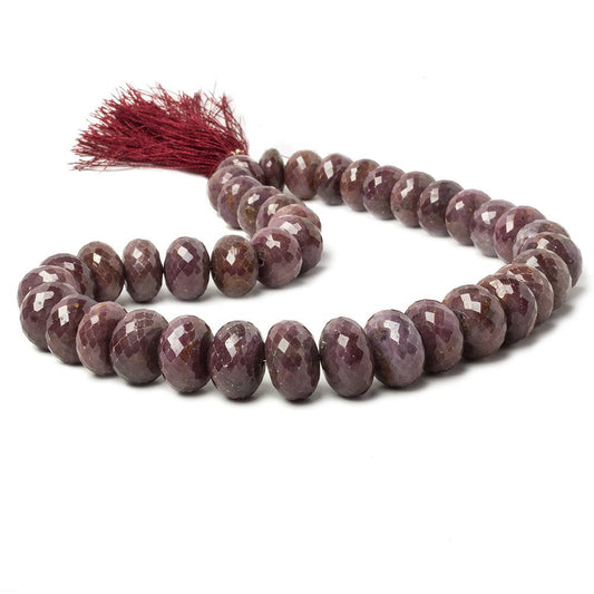 12-21mm Ruby faceted rondelle beads 16 inch 34 pieces