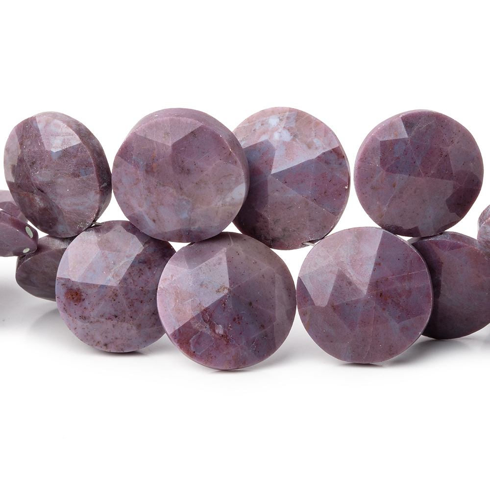 13-17mm Turkish Purple Jade Faceted Coin Beads 7.25 inch 28 pieces