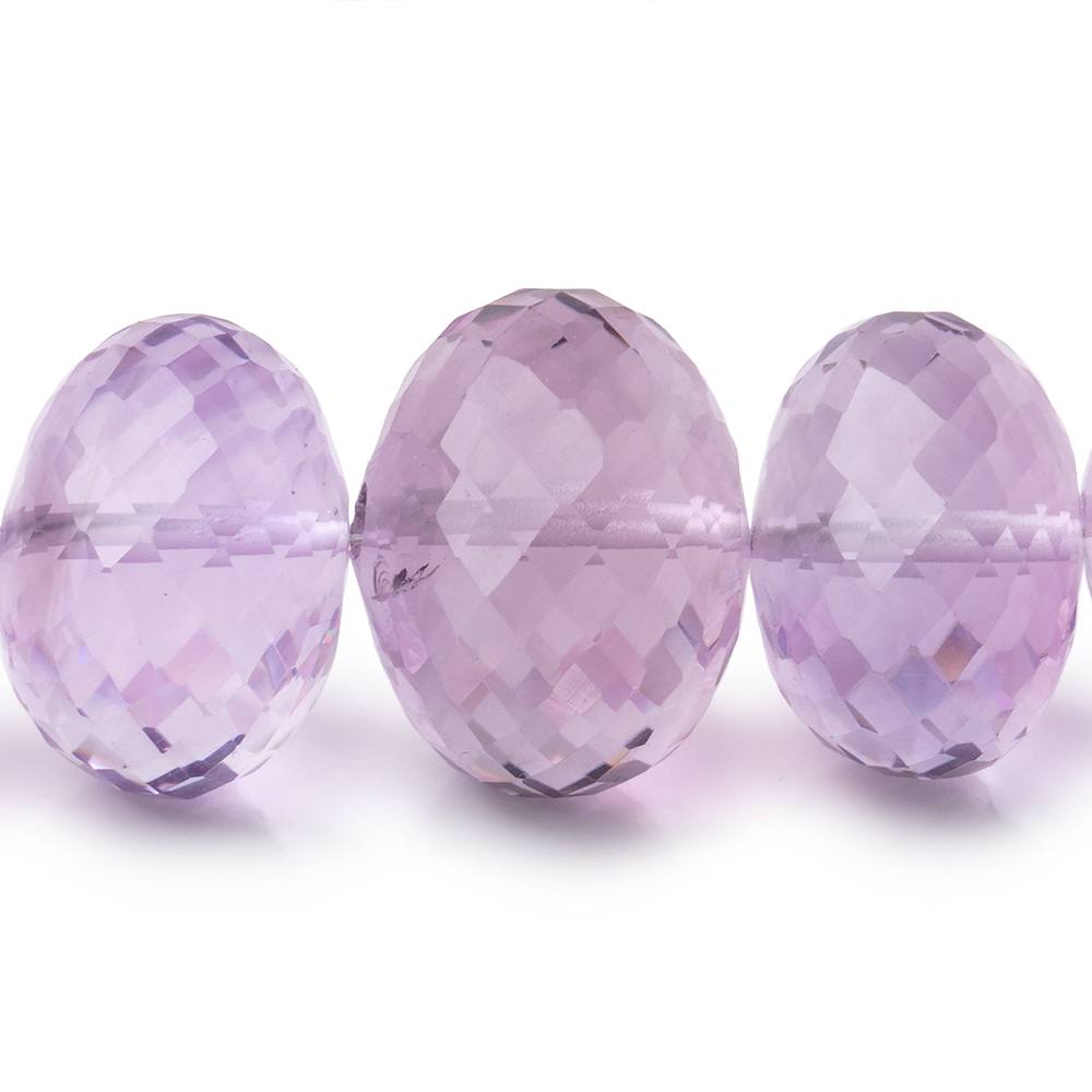 13.5-16.5mm Pink Amethyst Faceted Rondelle Beads 16 inch 39 pieces AAA