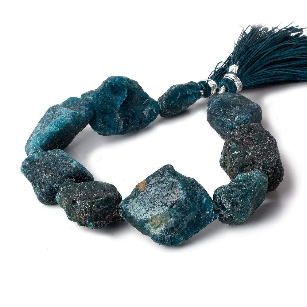 13.5x13-28x24mm Matte Neon Blue Apatite natural crystal nuggets 7.75 inch 9 beads