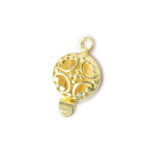 13mm 22kt Gold plated Box Clasp Filigree Design 1 piece