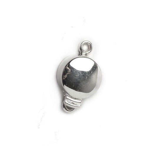 13mm Sterling Silver Box Clasp Plain Coin Design 1 piece