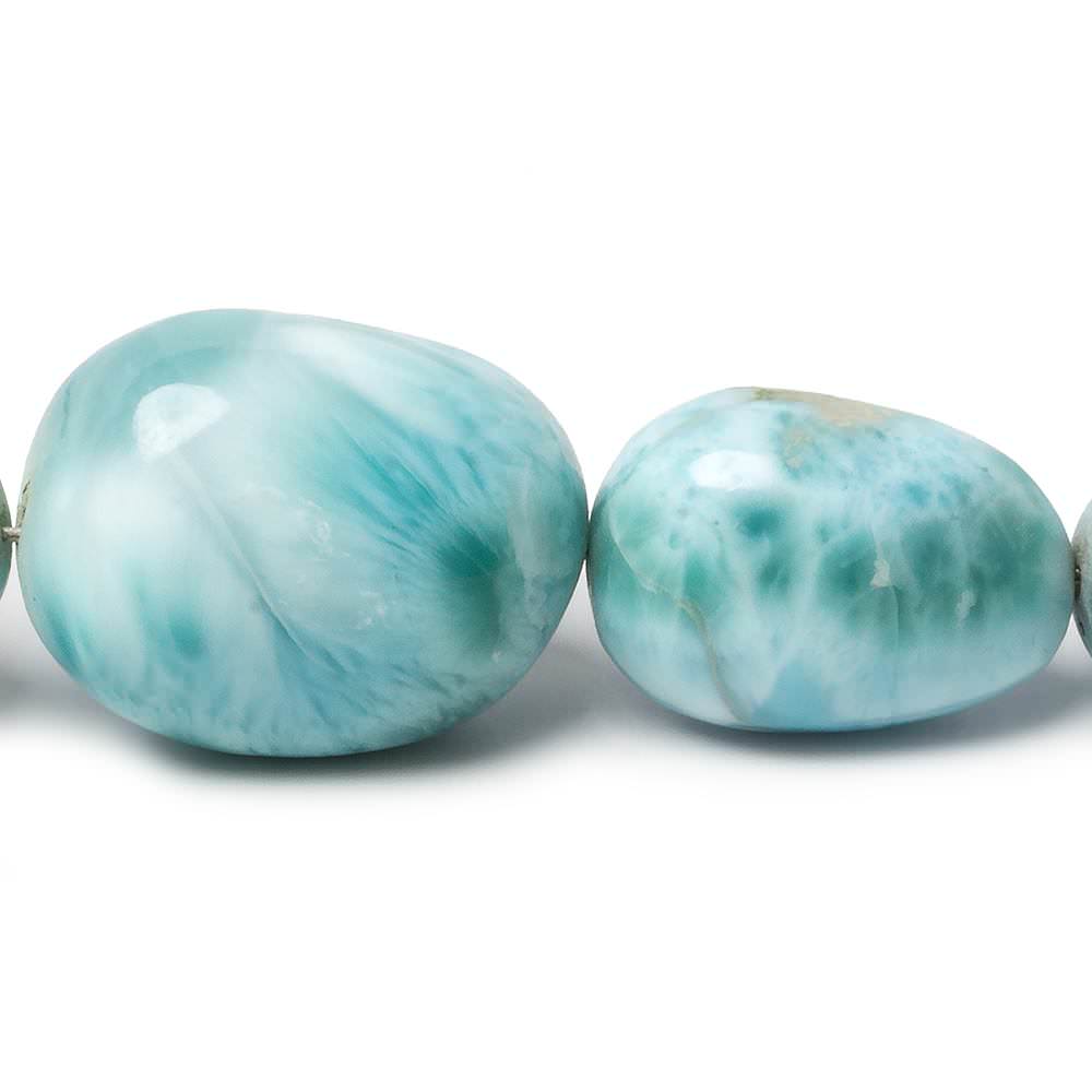 13x10-23x18mm Larimar plain nugget beads 18 inch 25 pieces AAA Grade