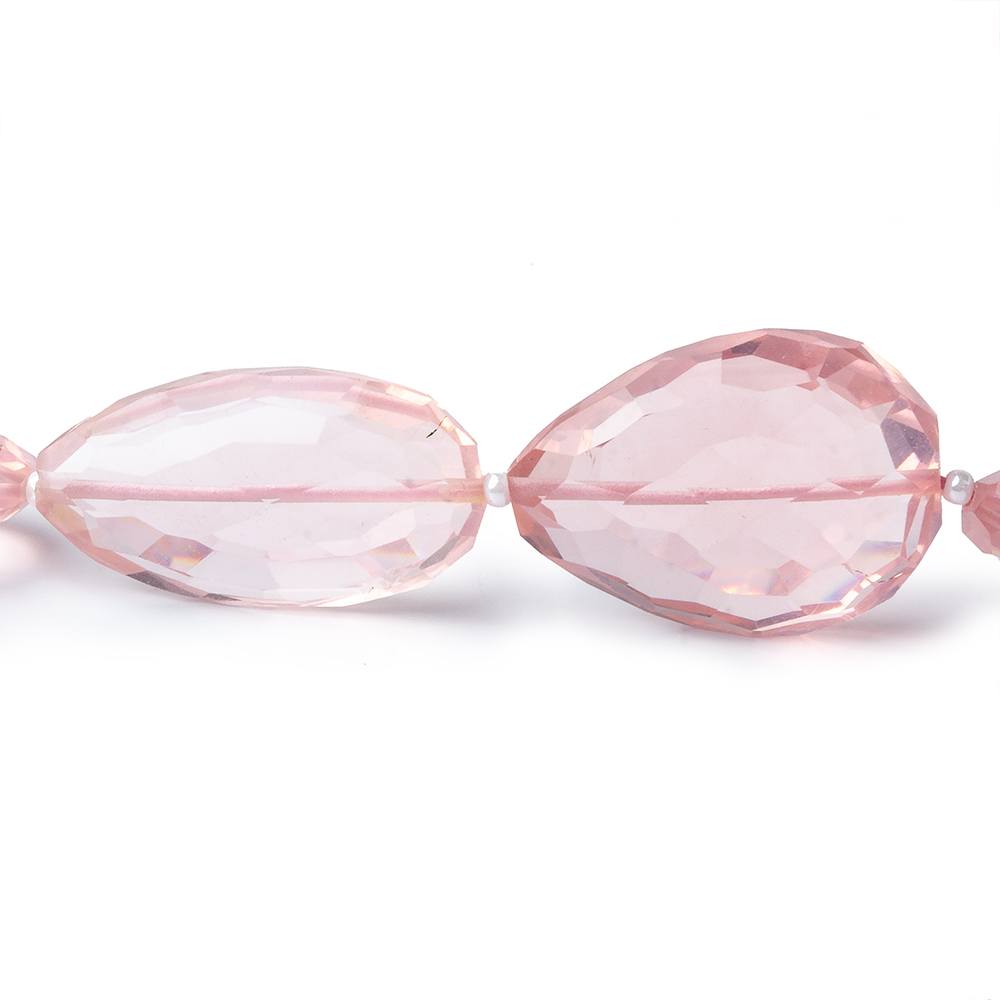 13x10-25x15mm Rose Quartz straight drilled faceted pears 16 inch 23 pieces AAA