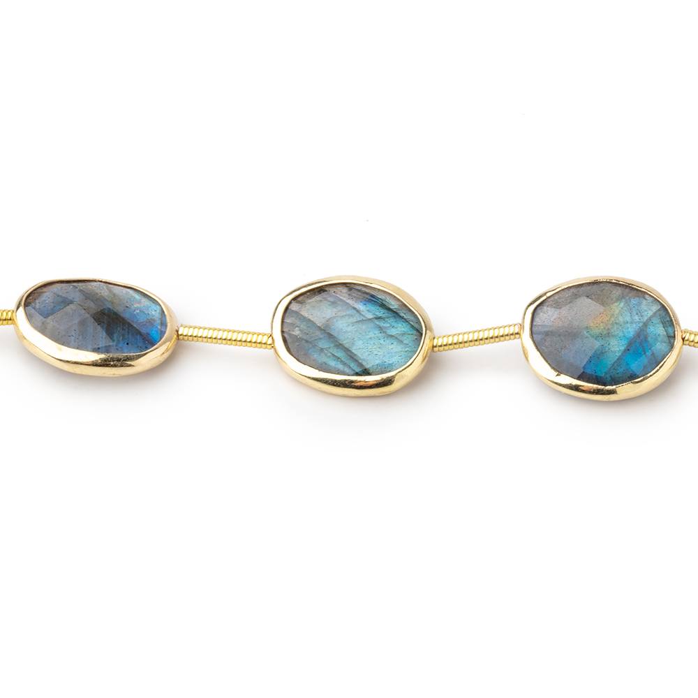 13x10mm Vermeil Bezel Labradorite Faceted Nugget Beads 7.5 inch 10 pieces