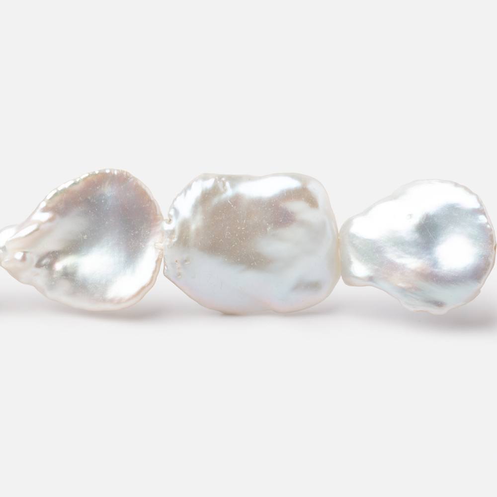 13x11-23x18mm Cream Keshi Freshwater Pearls 16 inch 24 beads AA