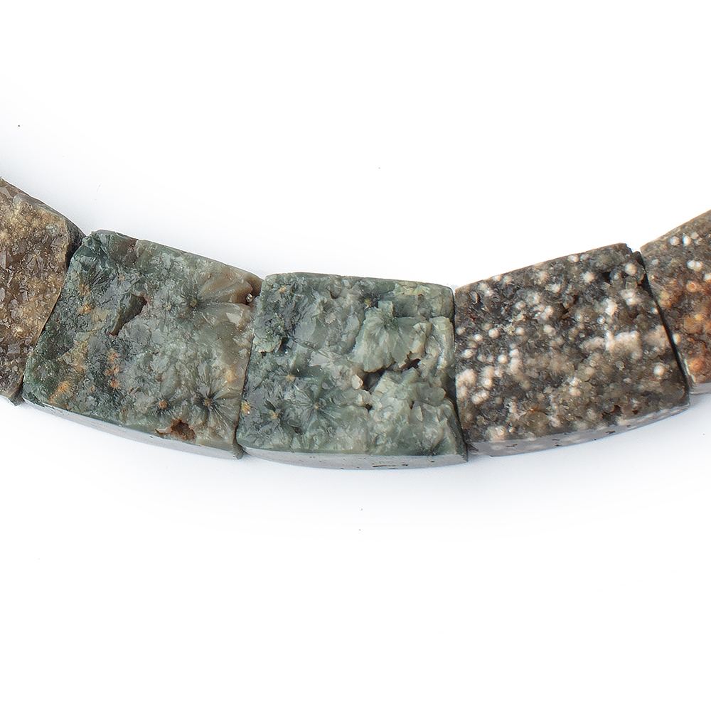 13x17-20x24mm Natural Crystal & Polished Ocean Jasper Fancy Shape Collar 25 Beads