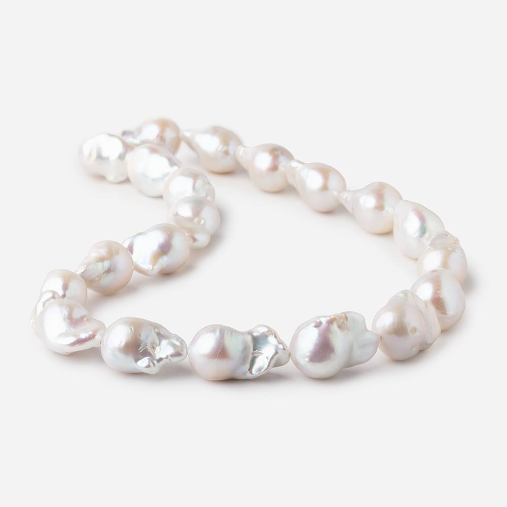 13x18-14x24mm White Ultra Baroque Freshwater Pearls 16.5 inch 20 Pieces AA