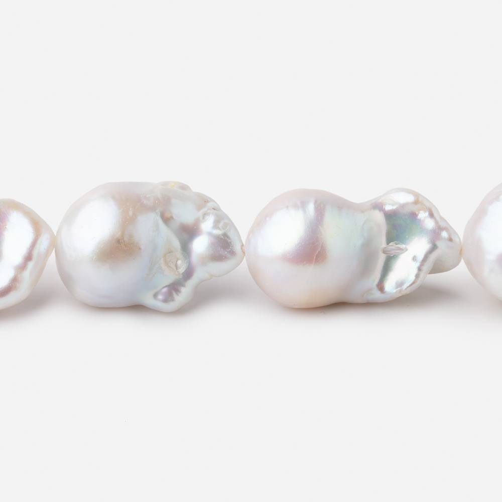 13x18-14x24mm White Ultra Baroque Freshwater Pearls 16.5 inch 20 Pieces AA