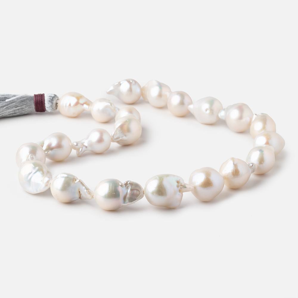 13x18-15x20mm White Ultra Baroque Freshwater Pearls 16 inch 21 pieces AA