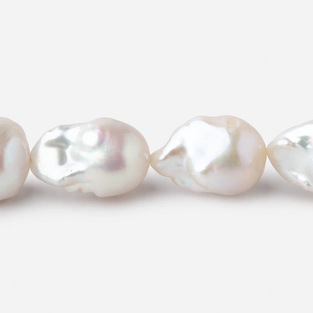 13x18-15x22mm White Ultra Baroque Freshwater Pearls 16 inch 20 pieces AA