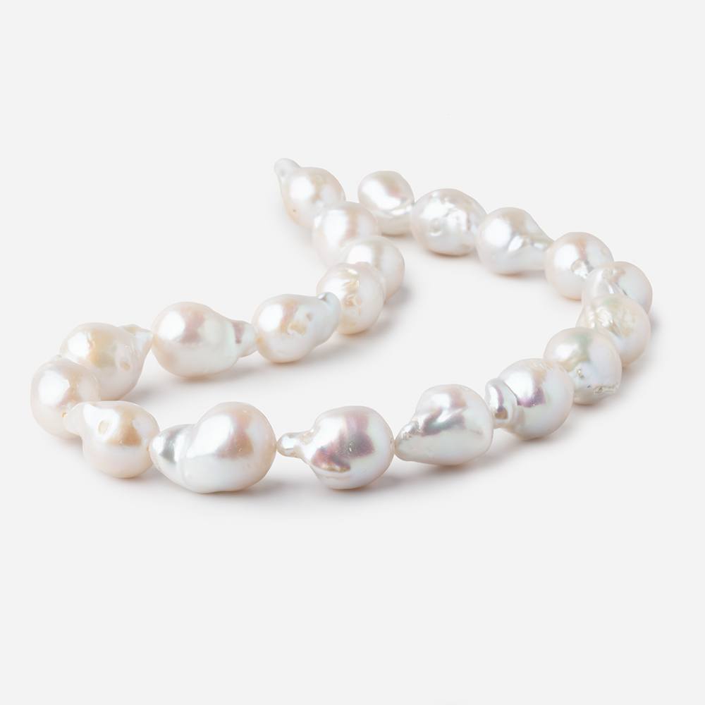 13x18-15x22mm White Ultra Baroque Freshwater Pearls 16 inch 20 pieces AA