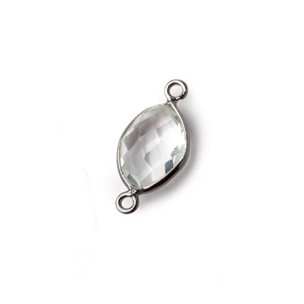 13x9mm Black Gold .925 Bezel Crystal HydroQuartz Marquise Connector 1 piece