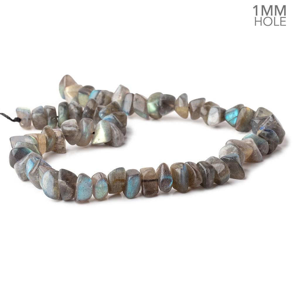13x9mm Matte Labradorite plain nugget beads 16 inch 58 pieces 1mm Large Hole