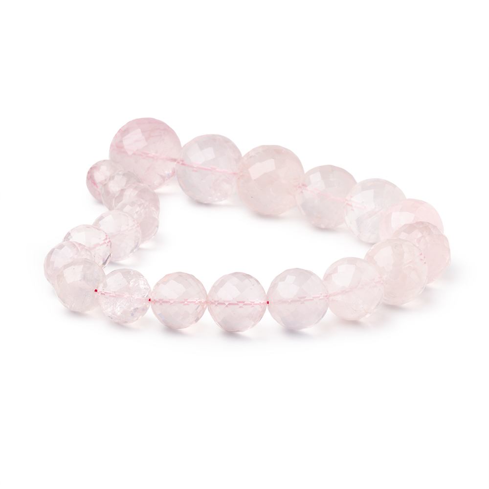 14-24mm Rose Quartz faceted rounds 14.5 inches 21 Beads AA Grade