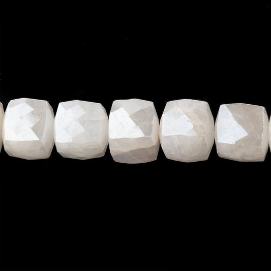 8x8mm Silverite Sapphire faceted Cube beads 8 inch 26 pcs A