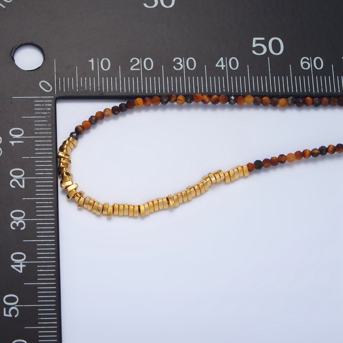 14K Gold Filled Multifaceted Tiger Eye Gemstone Irregular Bead 16 Inch Necklace | WA-2648
