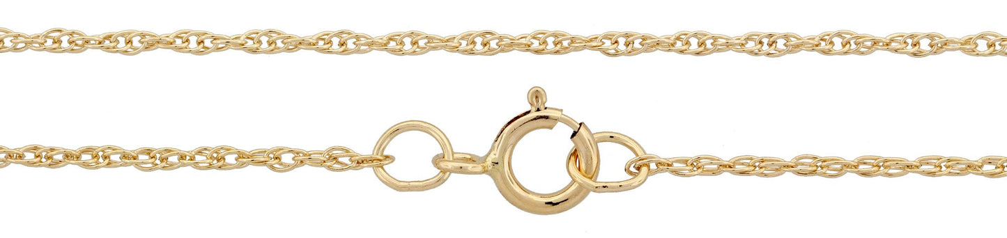 14Kt Gold Filled 0.8mm 22" Rope Chain with 5.5mm Spring Ring Clasp - 1pc