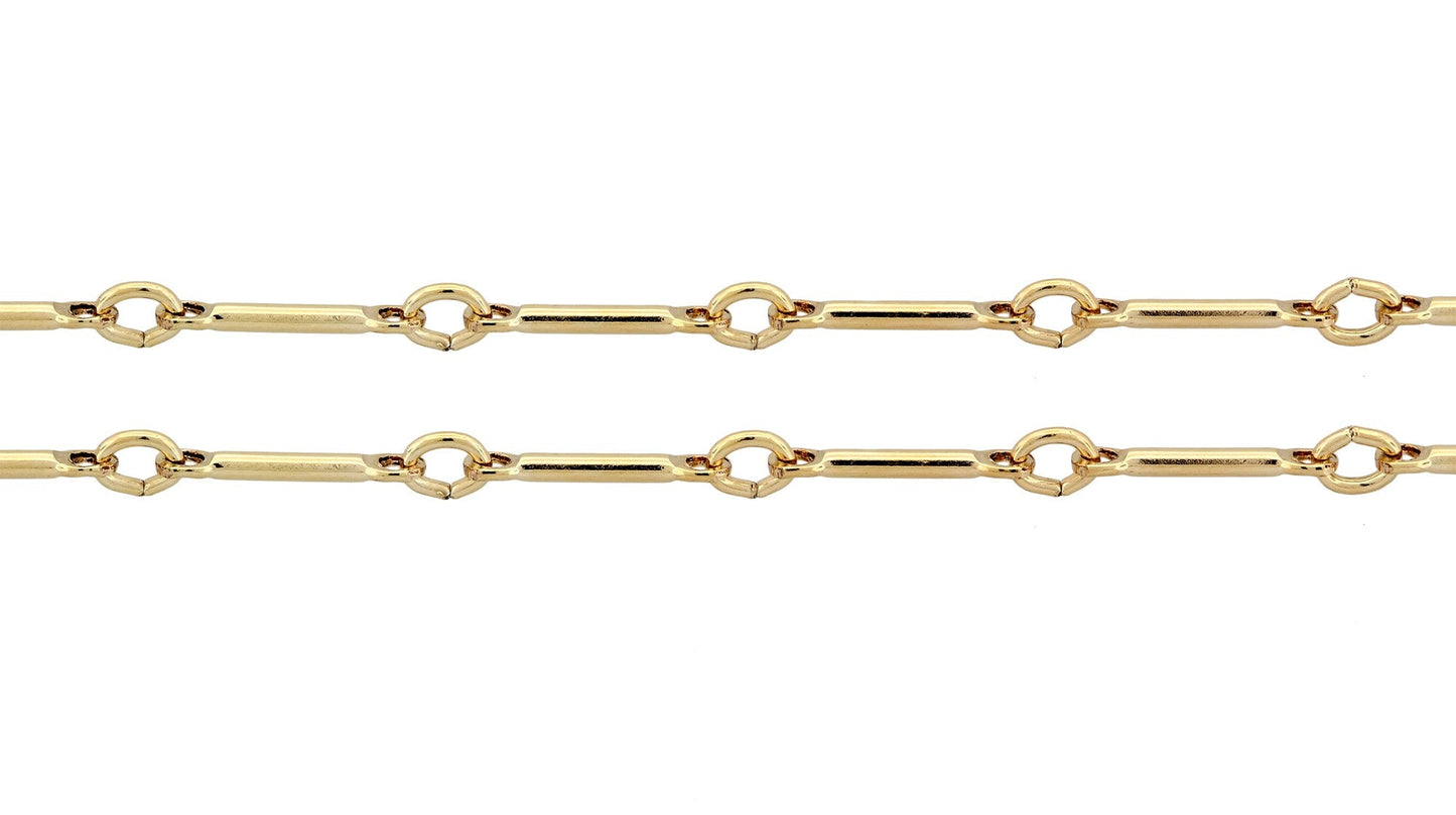 14Kt Gold Filled 0.9mm Bar Chain - 100ft