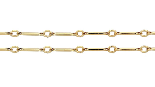 14Kt Gold Filled 0.9mm Bar Chain - 100ft