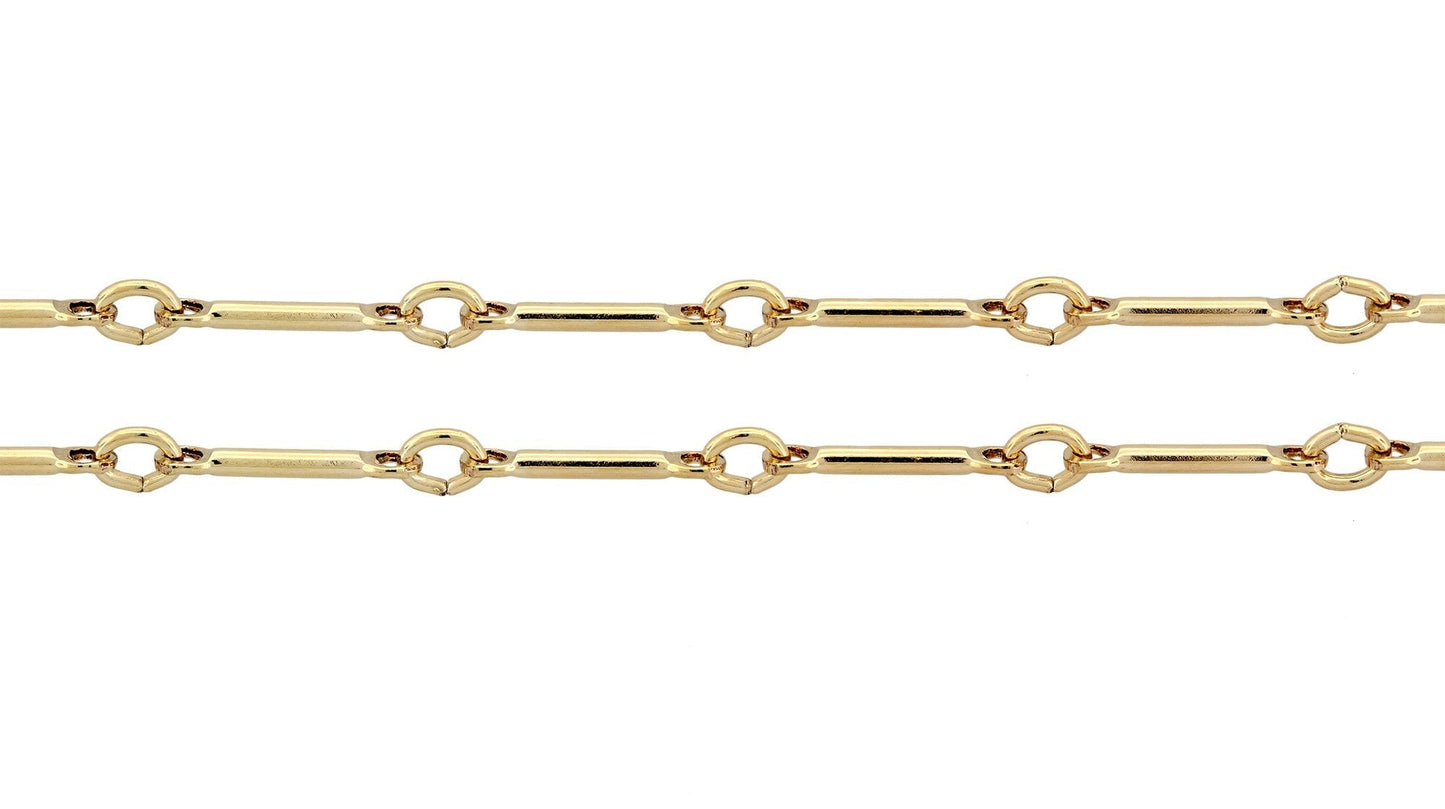 14Kt Gold Filled 0.9mm Bar Chain - 20ft