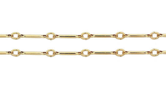 14Kt Gold Filled 0.9mm Bar Chain - 20ft