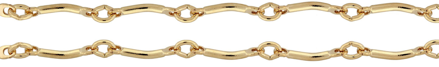 Bar Chain Spool 14Kt Gold Filled 0.9mm Curved Bar Chain - 20 Feet Spool