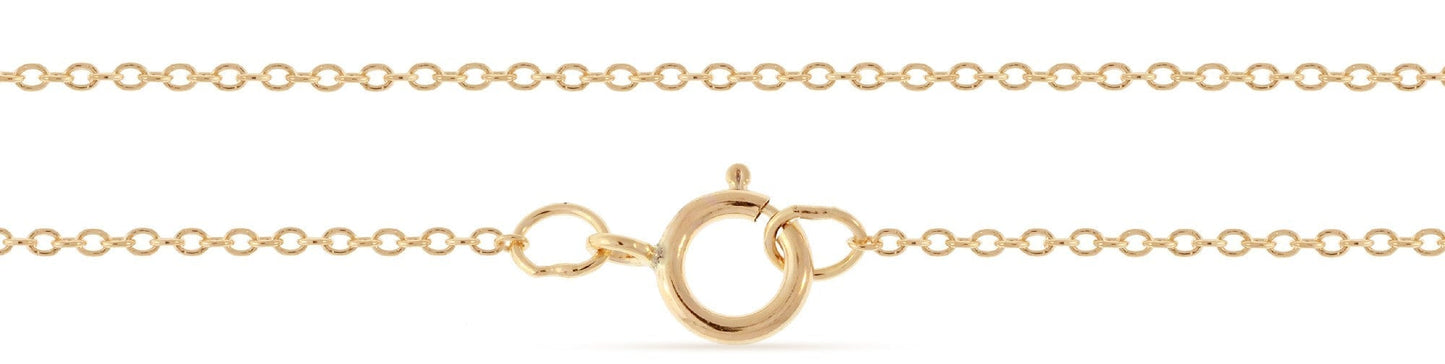 14Kt Gold Filled 1.3x1mm Delicate Cable Chain 24" with Spring Ring Clasp - 1pc