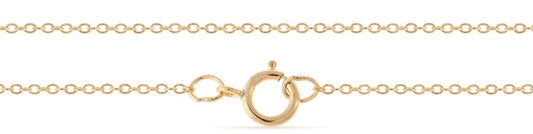 14Kt Gold Filled 1.3x1mm Delicate Cable Chain 24" with Spring Ring Clasp - 1pc