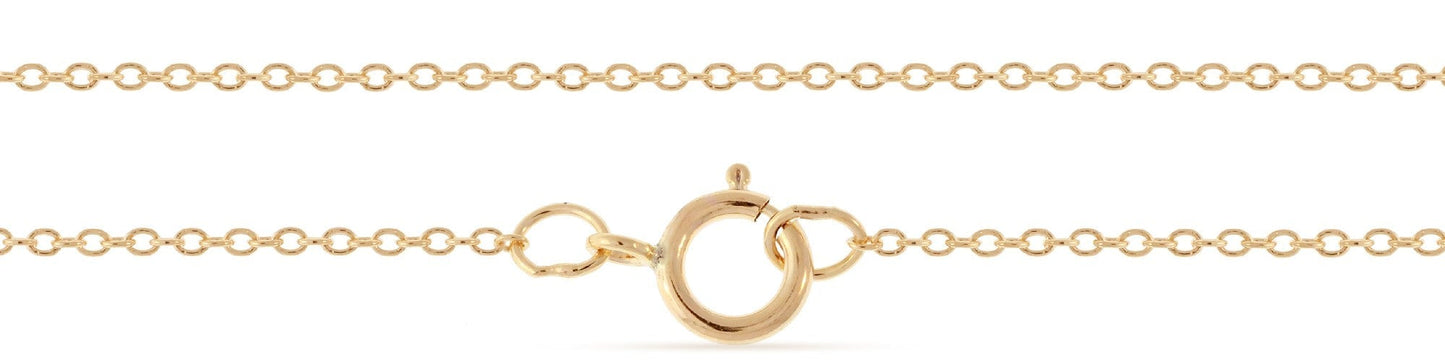 14Kt Gold Filled 1.3x1mm Delicate Cable Chain 20" with Spring Ring Clasp - 1pc