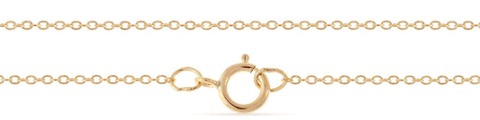 14Kt Gold Filled 1.3x1mm Delicate Cable Chain 20" with Spring Ring Clasp - 1pc