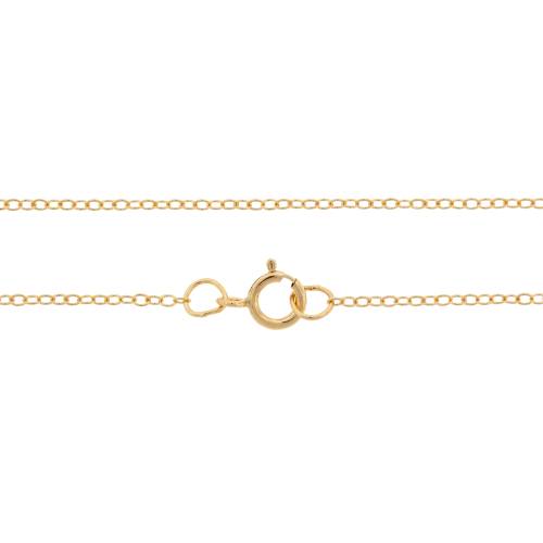 14Kt Gold Filled 1.5x1.2mm 24" Cable Chain W/ Spring Ring Clasp - 1pc