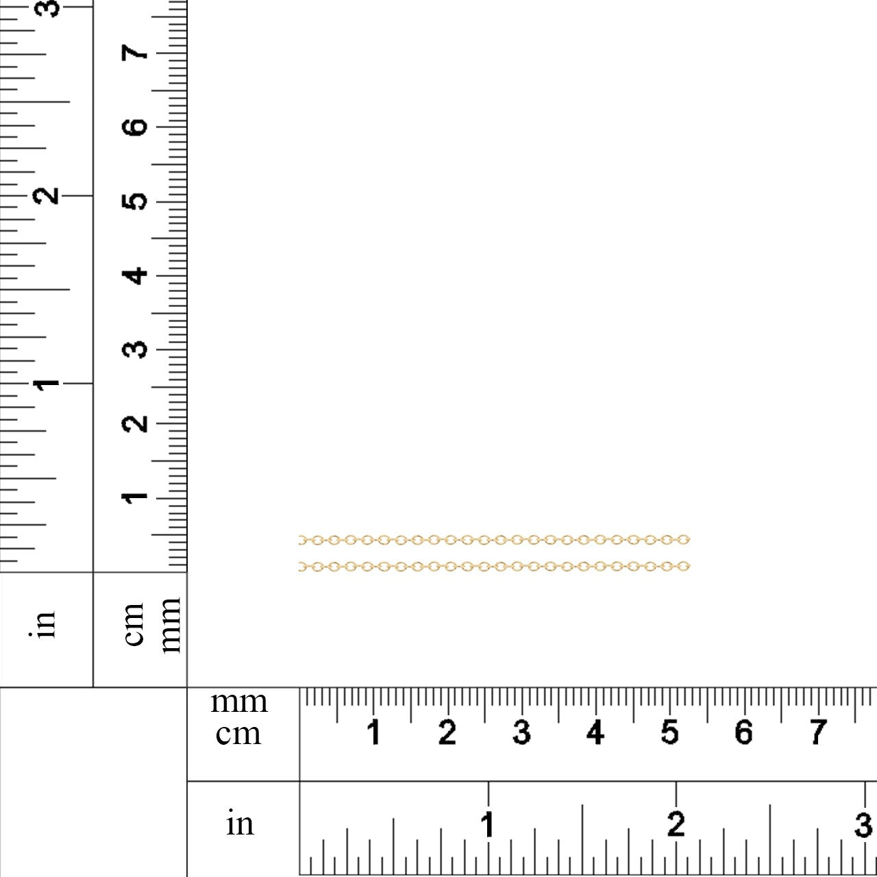 14Kt Gold Filled 1.5x1.4mm Cable Chain - 5 Feet