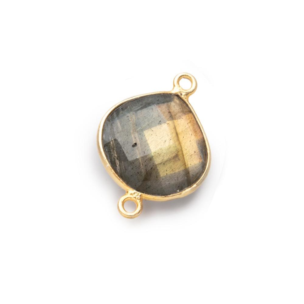 15mm Vermeil Bezel Labradorite Faceted Heart Connector 1 Focal Bead