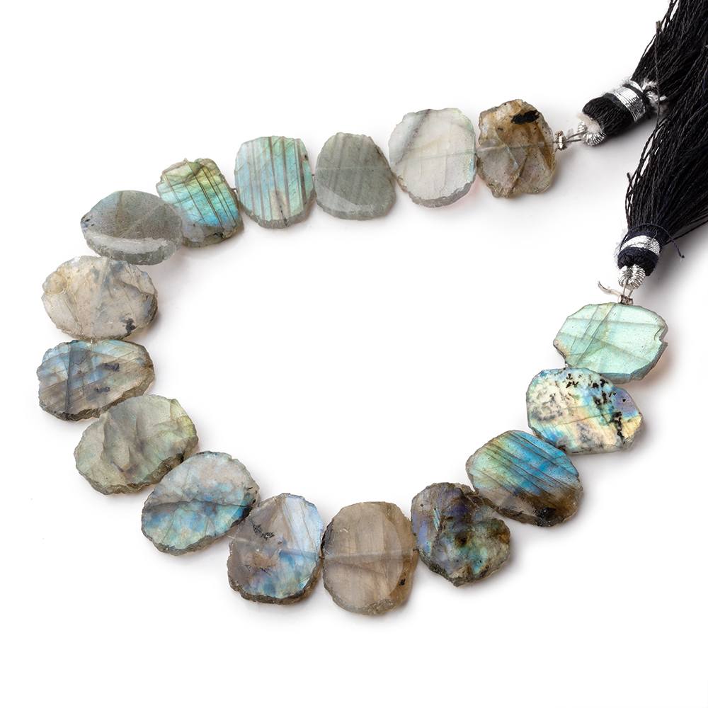 14x11-17x12mm Labradorite Side Drill Slice Beads 7.5 inch 16 pieces