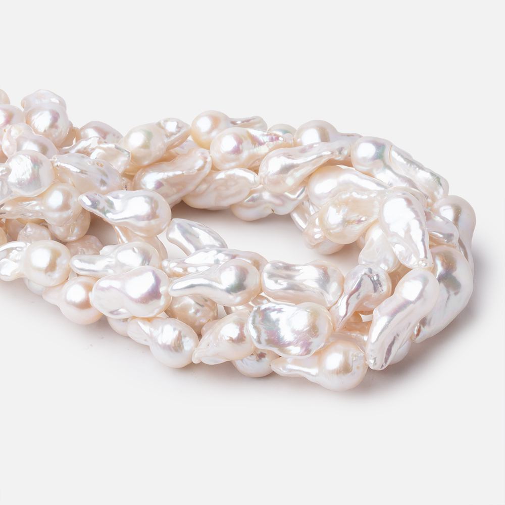 15-25mm Creamy White Ultra Baroque Freshwater Pearls 15 inch 15 Beads AAA