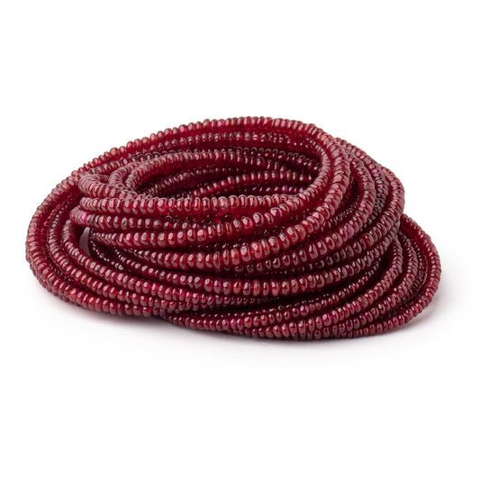 1.5-3mm Natural Ruby Plain Rondelle Beads 17 inch 350 pieces AAA