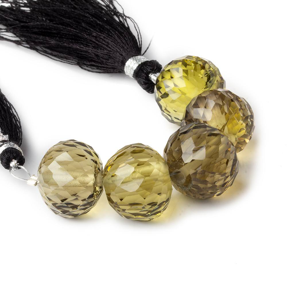 15mm - 16mm Honey Quartz 2.5mm large hole concave faceted rondelles 5 beads AAA