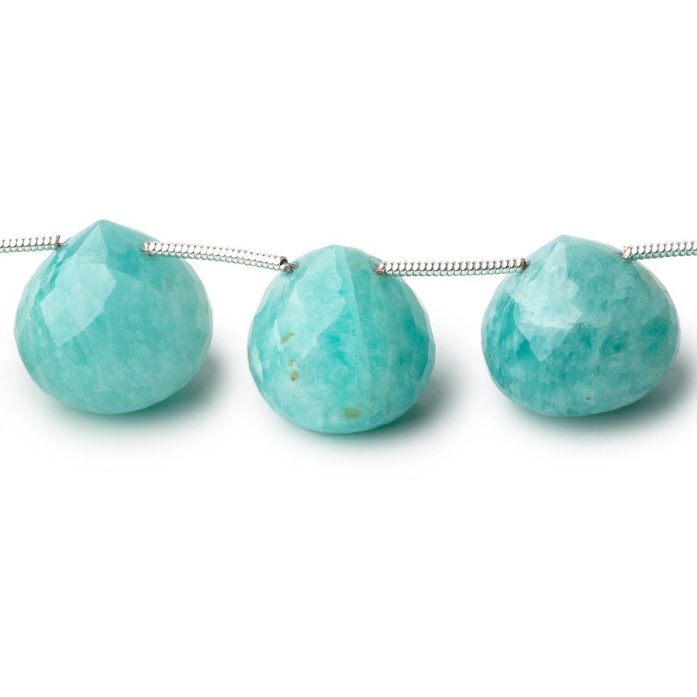 15mm Amazonite Faceted Candy Kiss Beads 7 inch 11 pieces