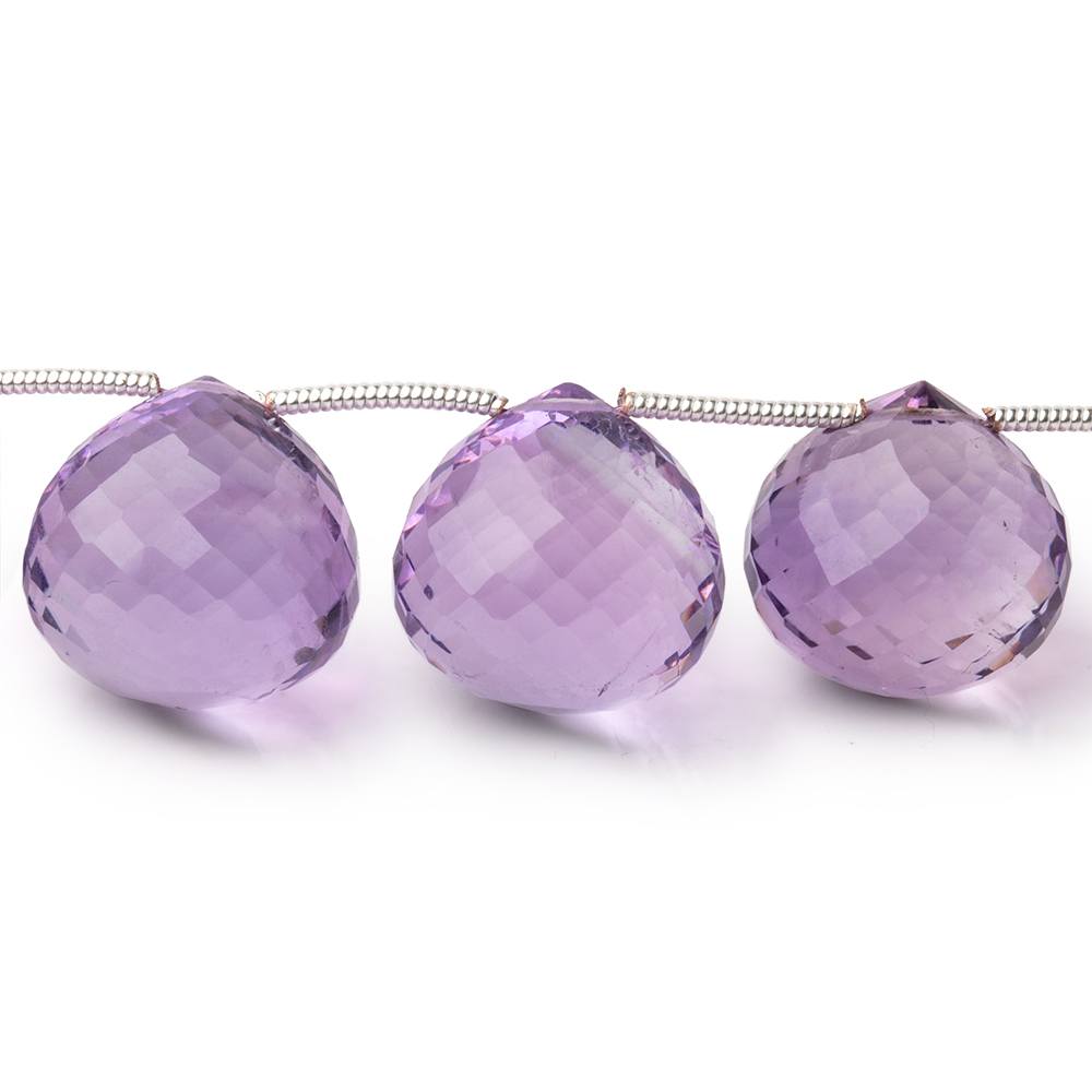 15mm Pink Amethyst Faceted Candy Kiss Beads 7 inch 11 pieces